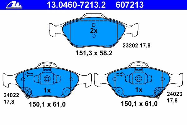 Brake Pad Set, disc brake 13.0460-7213.2
