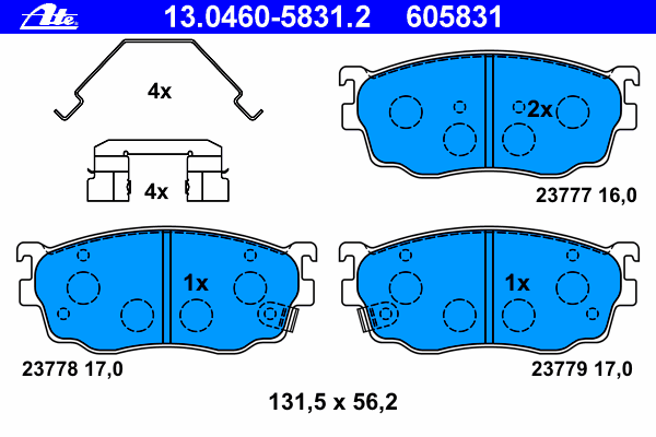 Brake Pad Set, disc brake 13.0460-5831.2