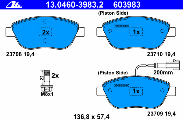 Brake Pad Set, disc brake 13.0460-3983.2