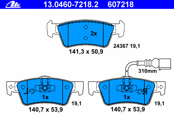 Brake Pad Set, disc brake 13.0460-7218.2