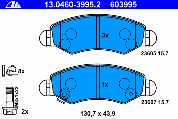Brake Pad Set, disc brake 13.0460-3995.2