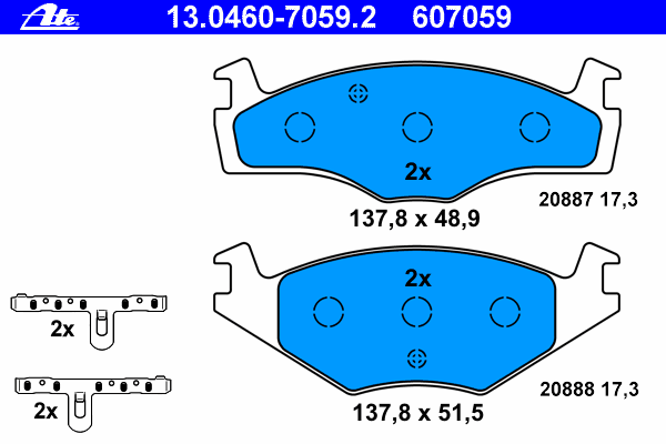 Brake Pad Set, disc brake 13.0460-7059.2