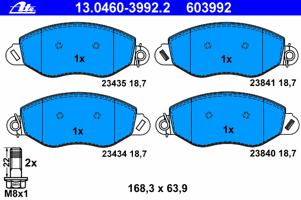 Brake Pad Set, disc brake 13.0460-3992.2