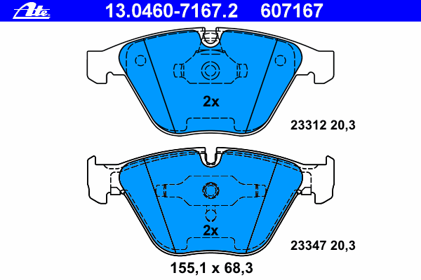 Brake Pad Set, disc brake 13.0460-7167.2