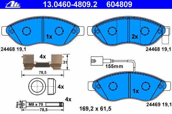 Brake Pad Set, disc brake 13.0460-4809.2