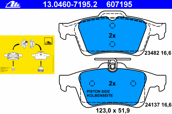 Brake Pad Set, disc brake 13.0460-7195.2