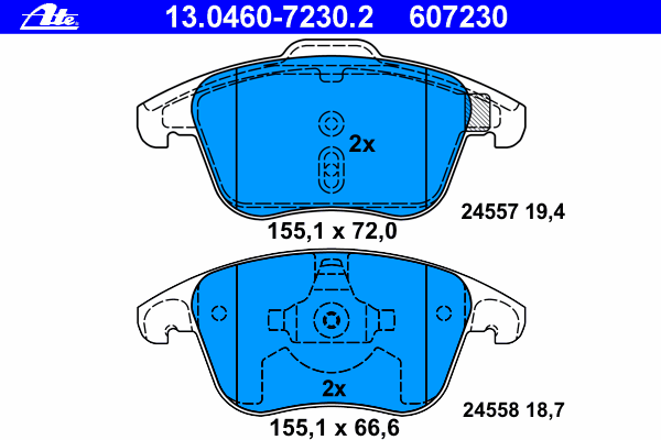 Brake Pad Set, disc brake 13.0460-7230.2