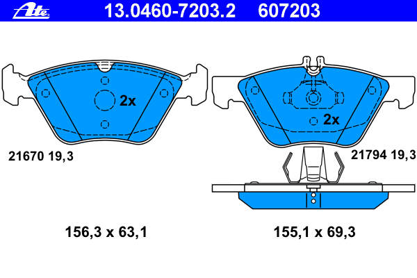 Brake Pad Set, disc brake 13.0460-7203.2