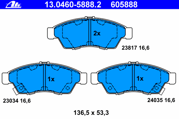 Brake Pad Set, disc brake 13.0460-5888.2