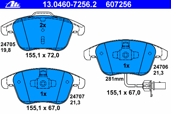 Brake Pad Set, disc brake 13.0460-7256.2