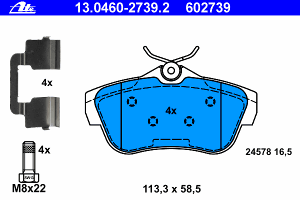 Brake Pad Set, disc brake 13.0460-2739.2