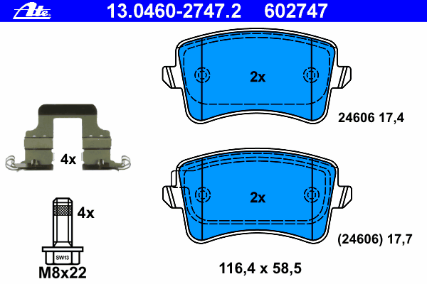 Brake Pad Set, disc brake 13.0460-2747.2