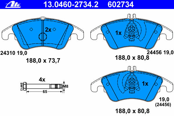 Brake Pad Set, disc brake 13.0460-2734.2
