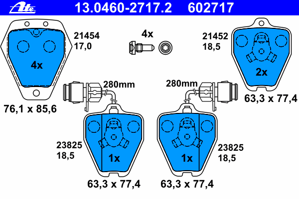 Brake Pad Set, disc brake 13.0460-2717.2
