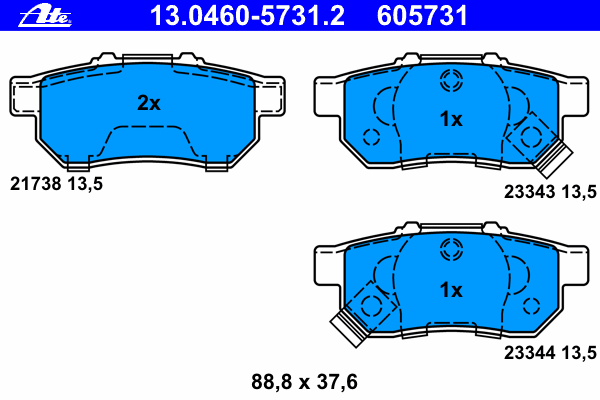 Brake Pad Set, disc brake 13.0460-5731.2