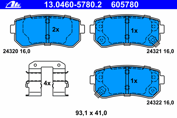 Brake Pad Set, disc brake 13.0460-5780.2