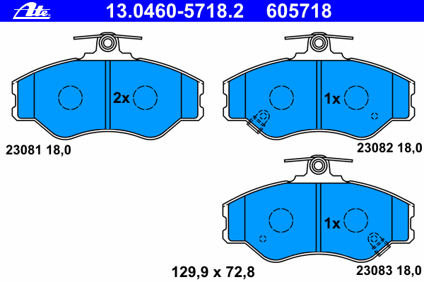 Brake Pad Set, disc brake 13.0460-5718.2