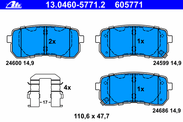 Brake Pad Set, disc brake 13.0460-5771.2