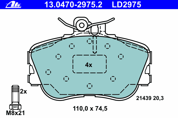 Brake Pad Set, disc brake 13.0470-2975.2