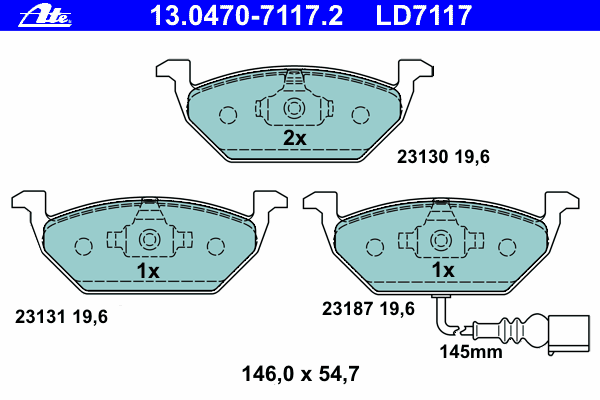 Kit de plaquettes de frein, frein à disque 13.0470-7117.2