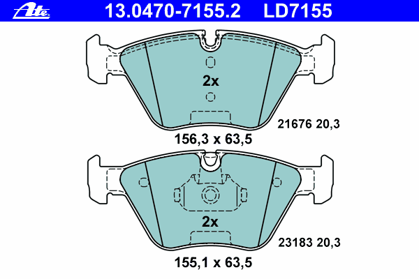 Brake Pad Set, disc brake 13.0470-7155.2