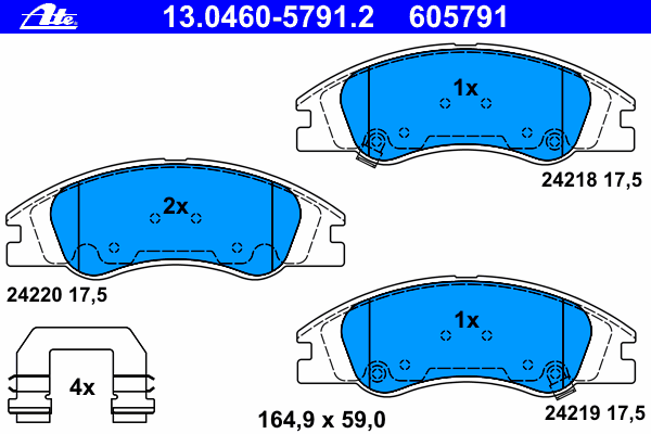 Brake Pad Set, disc brake 13.0460-5791.2