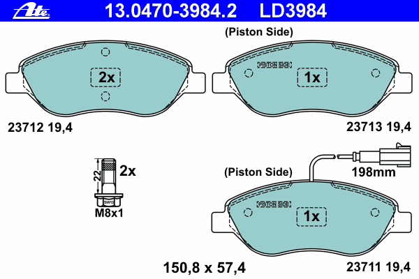Brake Pad Set, disc brake 13.0470-3984.2