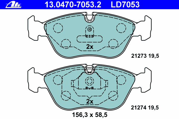 Kit de plaquettes de frein, frein à disque 13.0470-7053.2