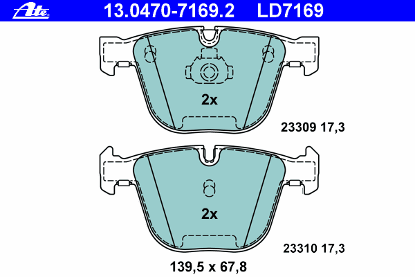 Brake Pad Set, disc brake 13.0470-7169.2