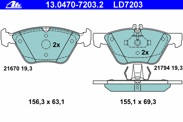 Brake Pad Set, disc brake 13.0470-7203.2