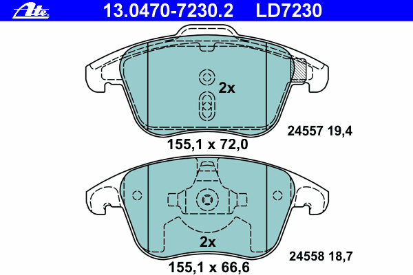Brake Pad Set, disc brake 13.0470-7230.2
