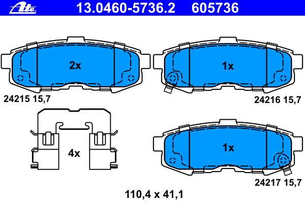 Brake Pad Set, disc brake 13.0460-5736.2