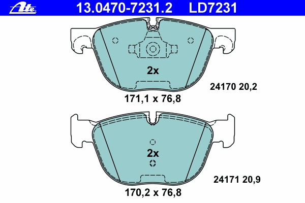 Brake Pad Set, disc brake 13.0470-7231.2
