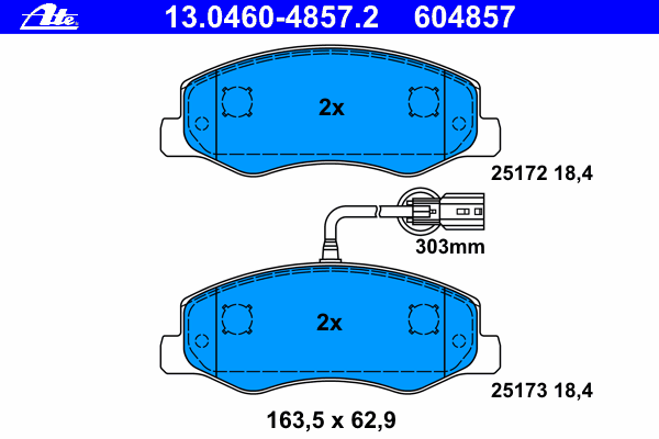 Brake Pad Set, disc brake 13.0460-4857.2