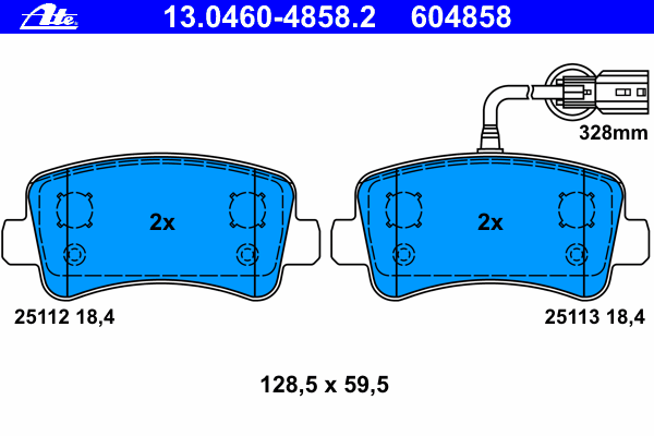 Brake Pad Set, disc brake 13.0460-4858.2