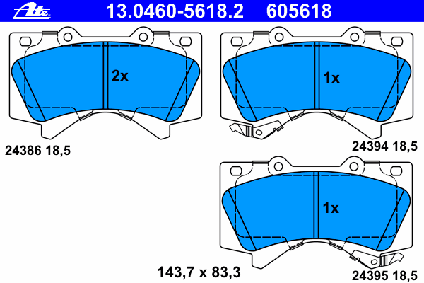 Brake Pad Set, disc brake 13.0460-5618.2
