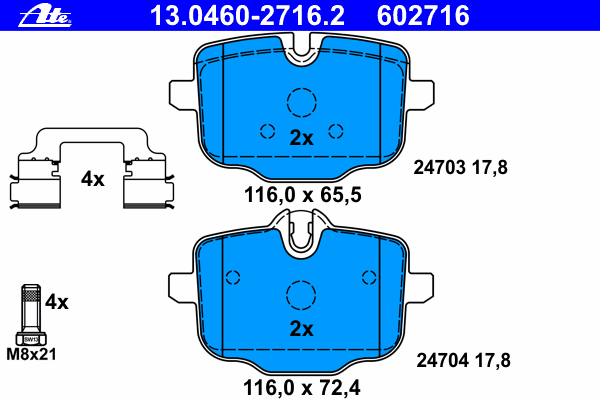 Kit de plaquettes de frein, frein à disque 13.0460-2716.2