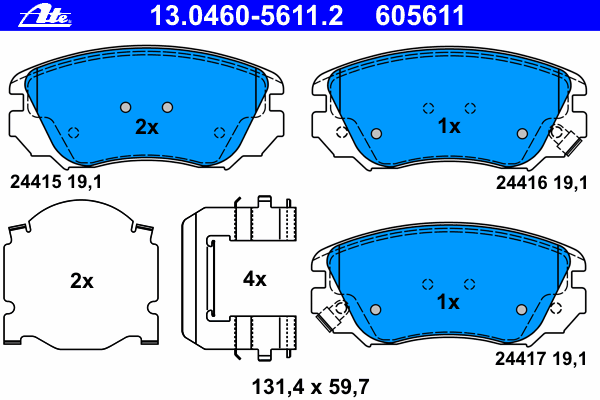 Brake Pad Set, disc brake 13.0460-5611.2