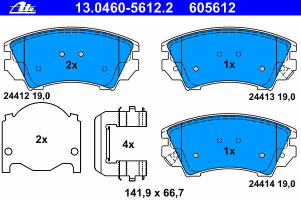 Brake Pad Set, disc brake 13.0460-5612.2