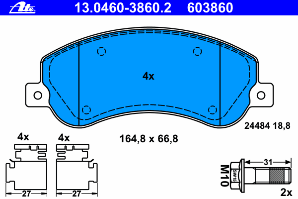 Brake Pad Set, disc brake 13.0460-3860.2