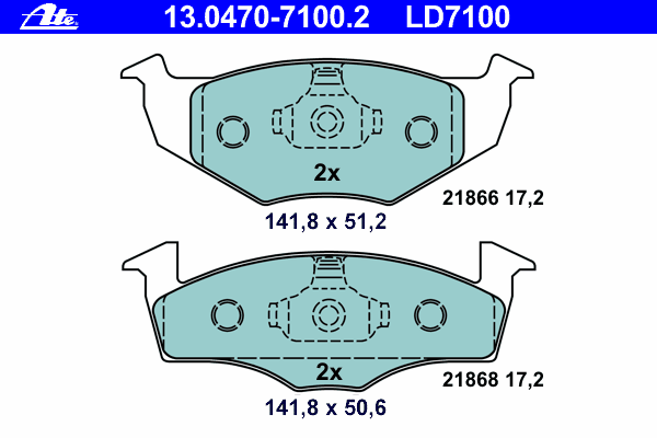 Brake Pad Set, disc brake 13.0470-7100.2
