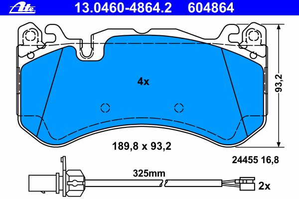 Brake Pad Set, disc brake 13.0460-4864.2