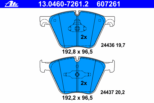 Brake Pad Set, disc brake 13.0460-7261.2