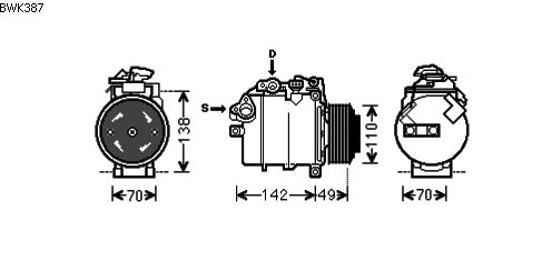 Compressor, airconditioning BWK387