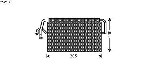 Evaporator, air conditioning MSV486