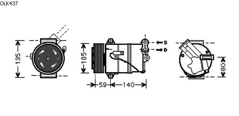 Compressor, airconditioning OLK437