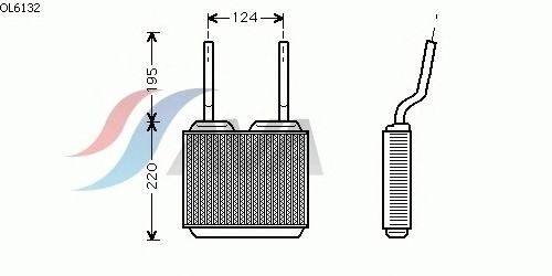 Permutador de calor, aquecimento do habitáculo OL6132