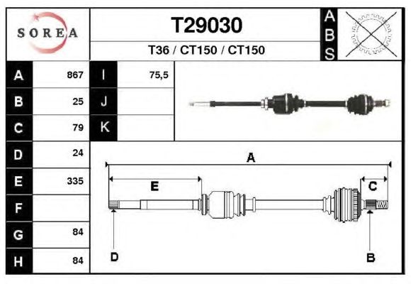 Veio de transmissão T29030