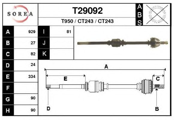 Veio de transmissão T29092