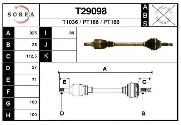 Veio de transmissão T29098